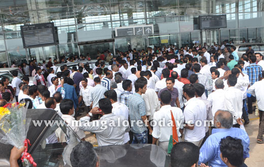 UT Khader in Mangalore Airport